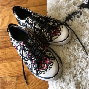 Coach pink and black tennis shoes